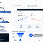 Ilustrasi website dengan traffic tinggi tetapi konversi penjualan rendah karena alur dan kepercayaan belum optimal.