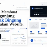 Thumbnail Elizabeth.web.id tentang cara membuat pengunjung tidak bingung di dalam website dengan ilustrasi navigasi website yang jelas, user experience modern, dan struktur halaman yang mudah dipahami.