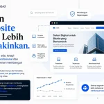 Ilustrasi website profesional yang membangun kepercayaan pelanggan melalui desain, branding, dan pengalaman pengguna yang baik.